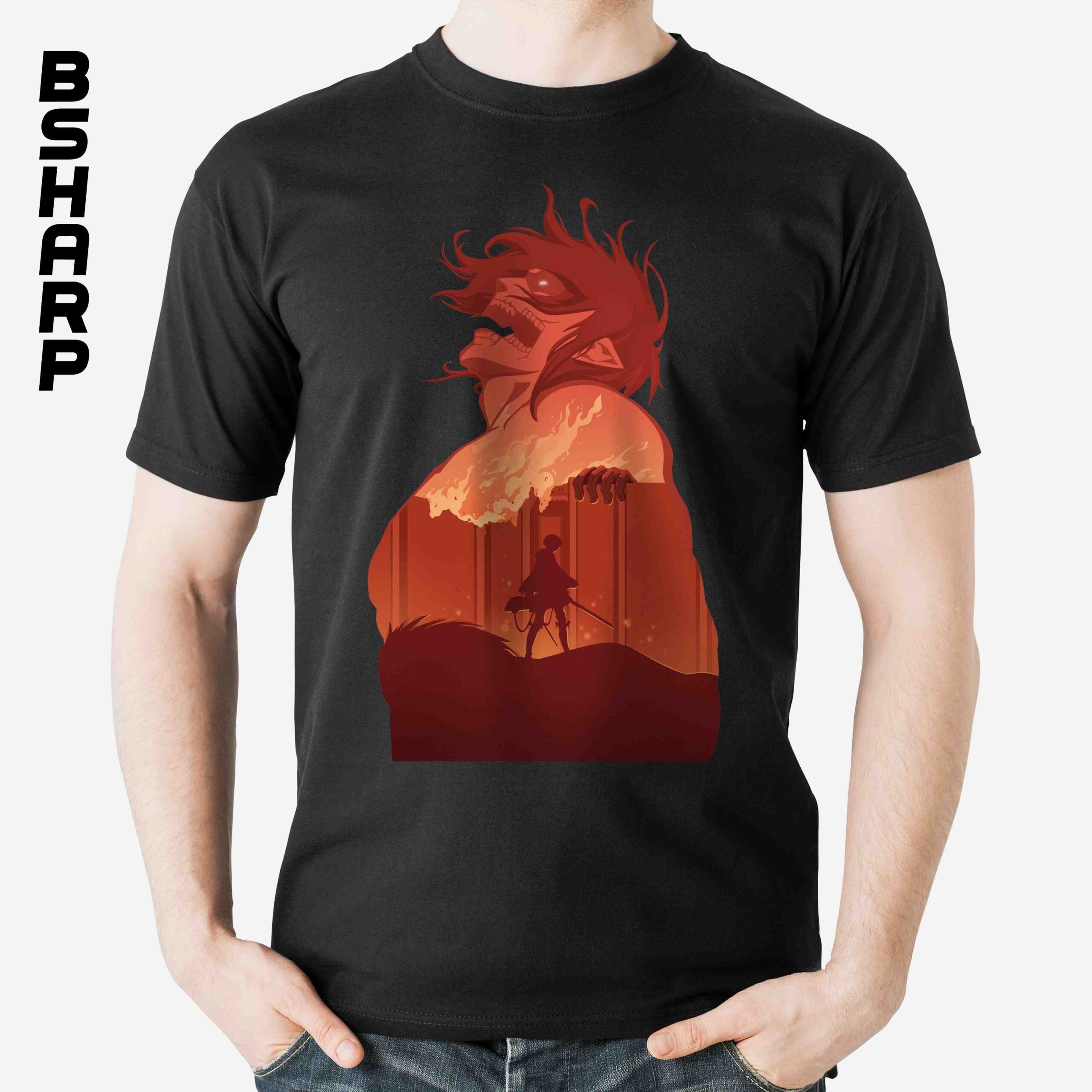 تیشرت Attack on Titan طرح Eren Titan