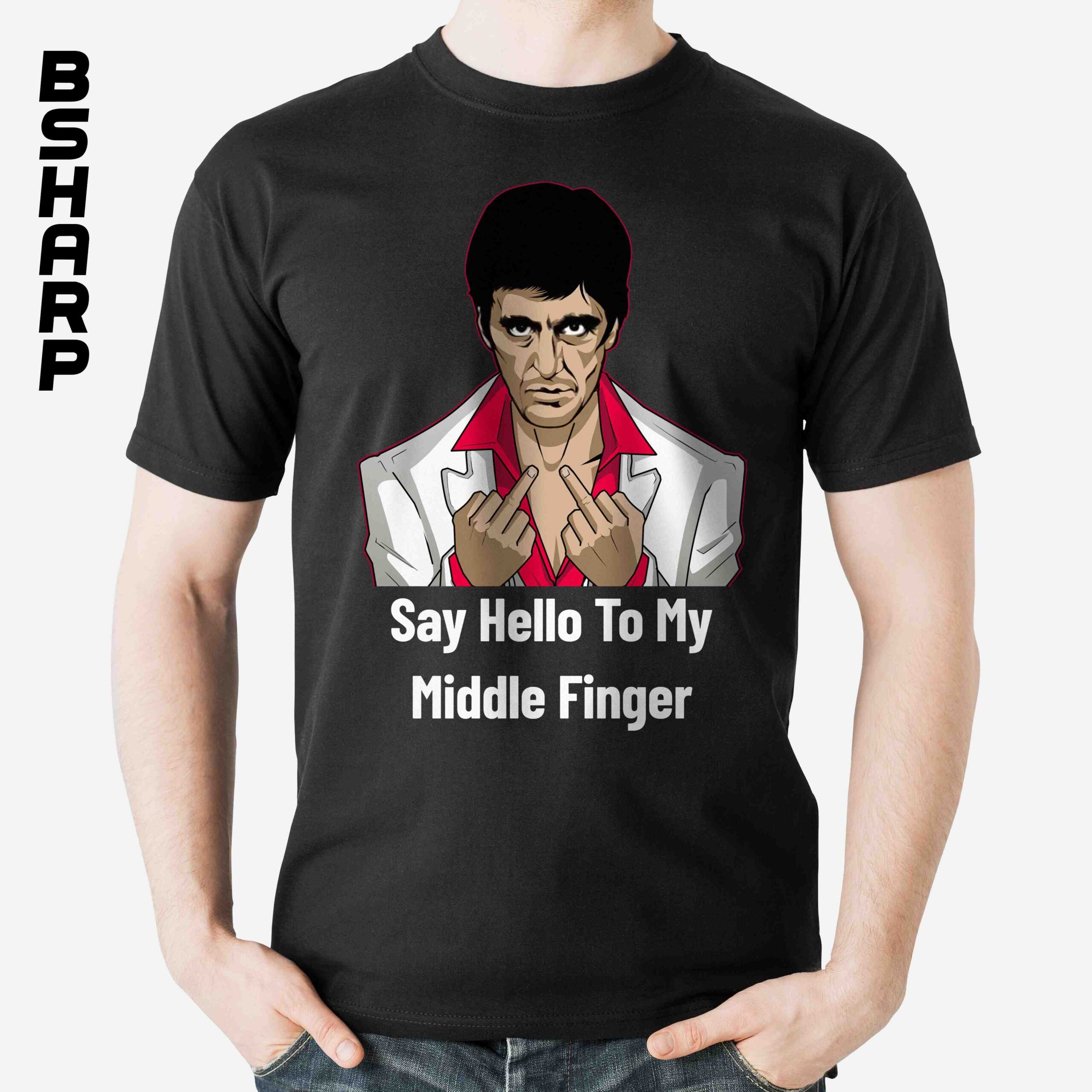 تیشرت Scarface طرح Say Hello to My Middle Finger