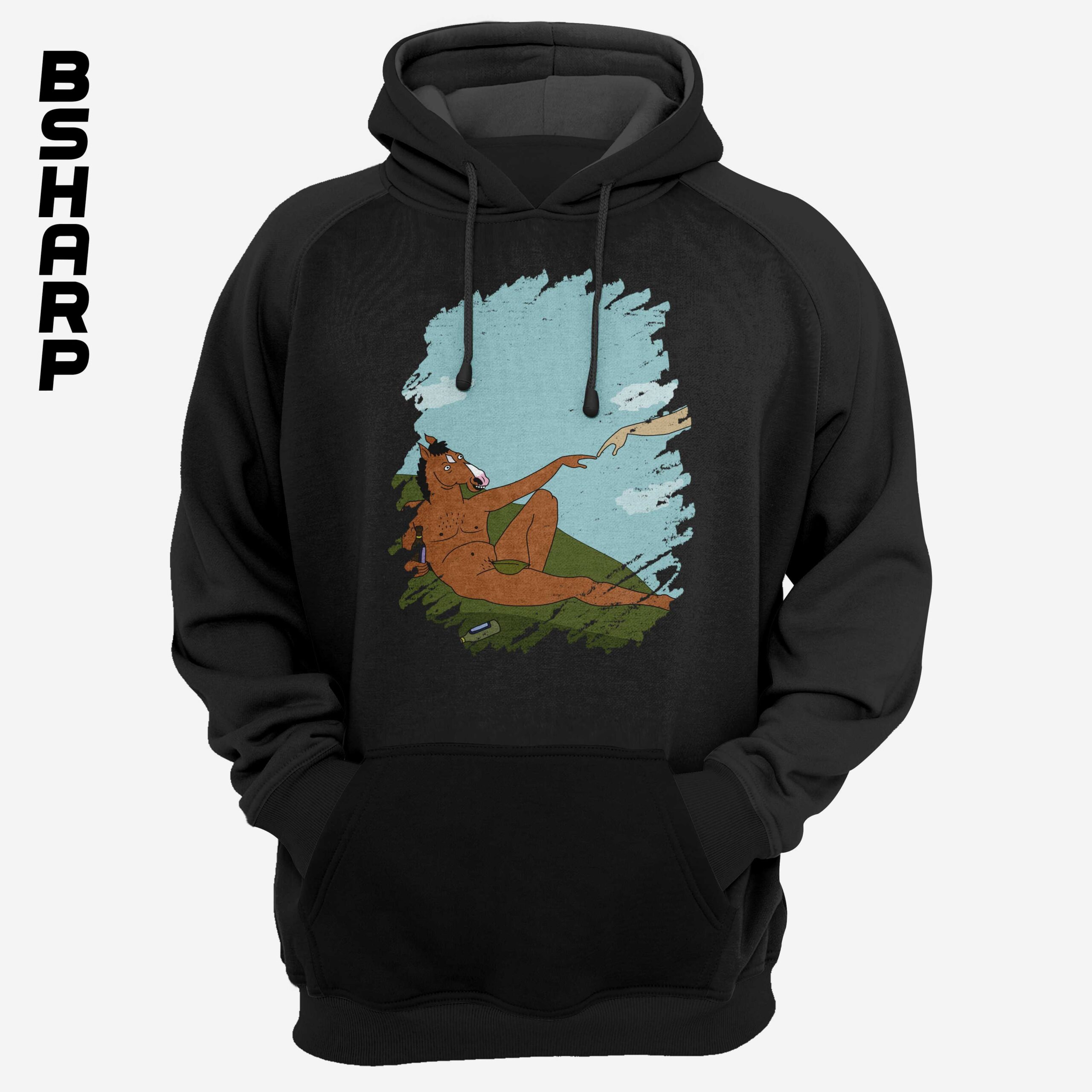Hoodie - Bojack Horesman - Code 69 هودی Bojack Horseman طرح Creation of Adam - Image 1