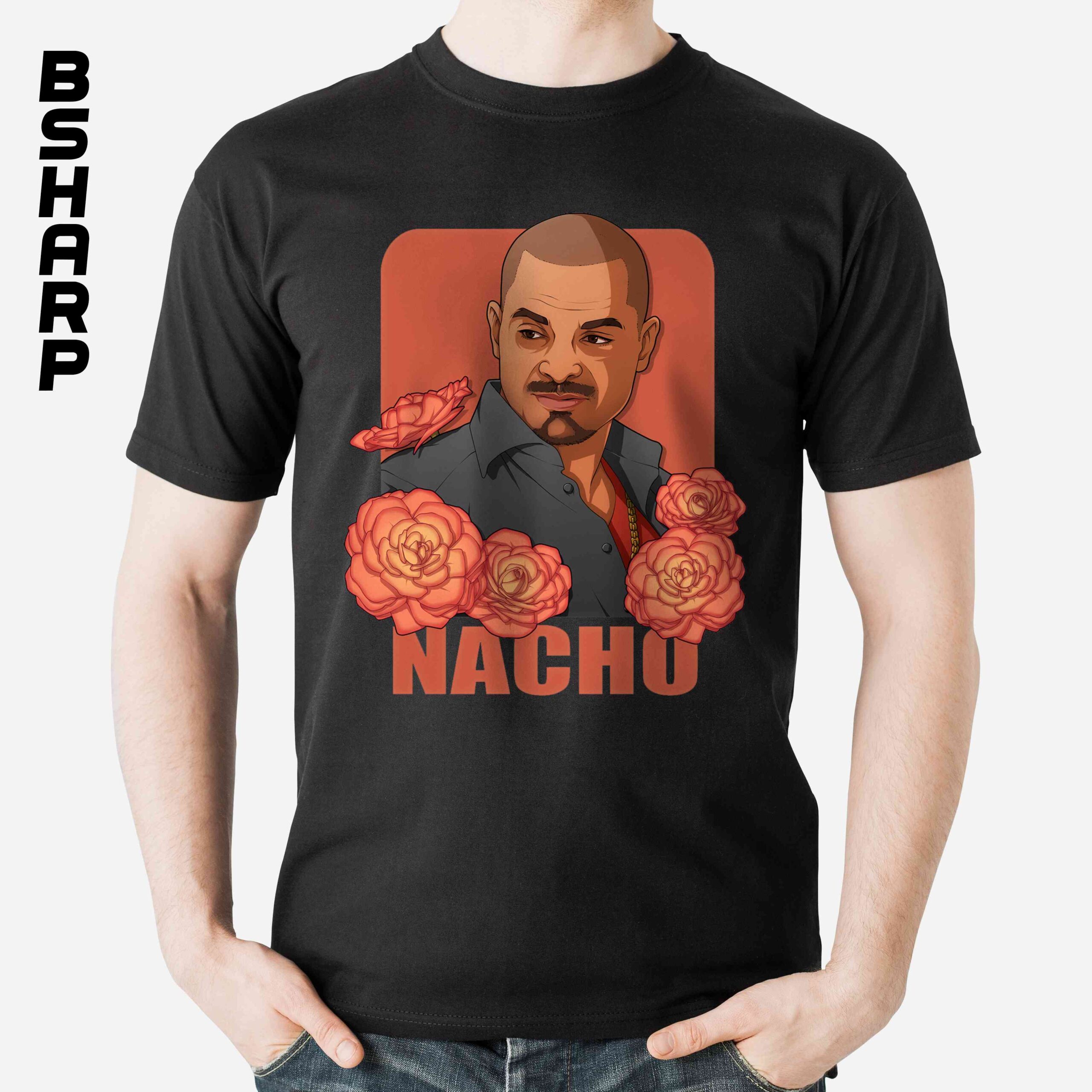 Black Tshirt - Better Call Saul - Flower Project 07 تیشرت Better Call Saul طرح Nacho - Image 1