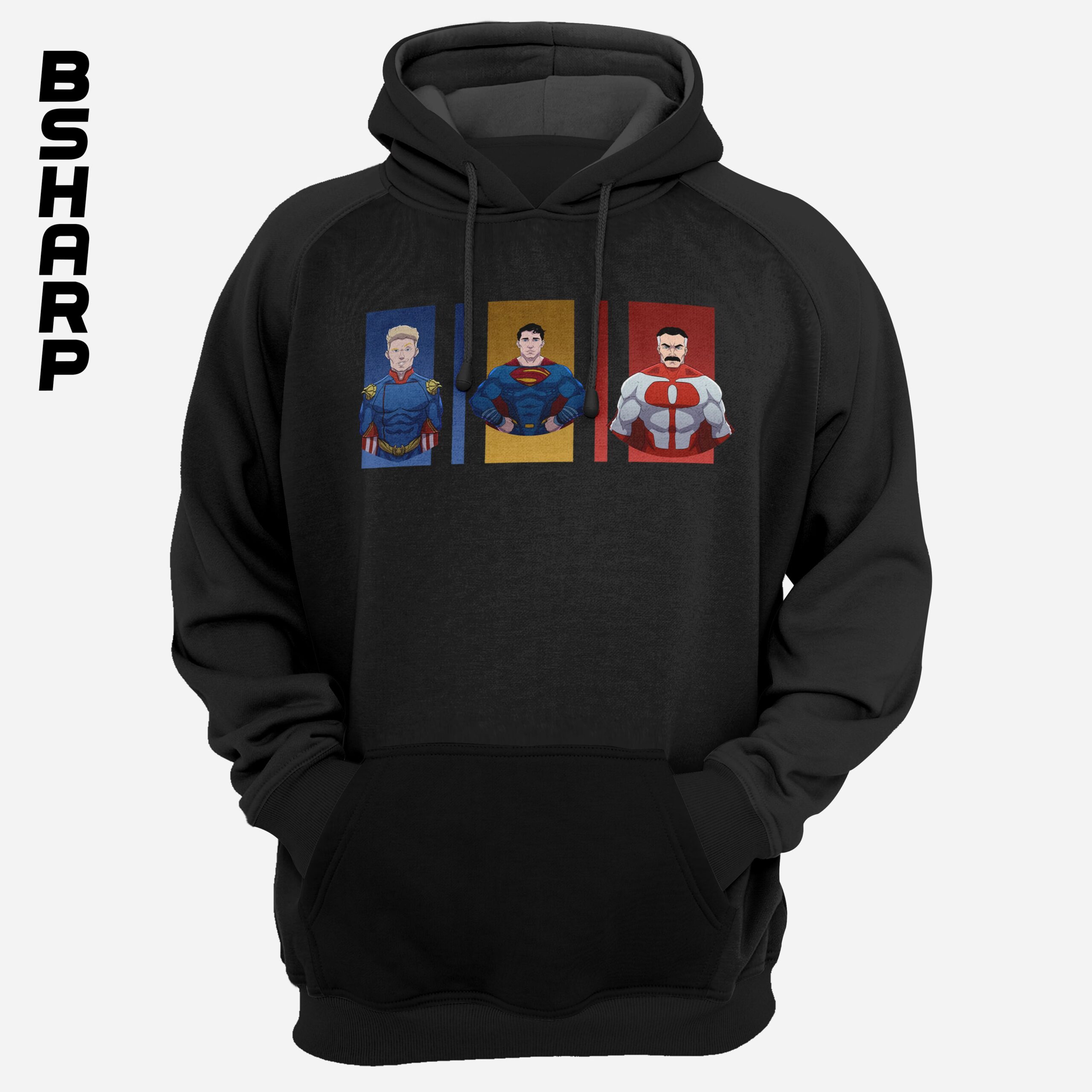 Black Hoodie - DC - Code 1033 هودی طرح قویترینها - Image 1