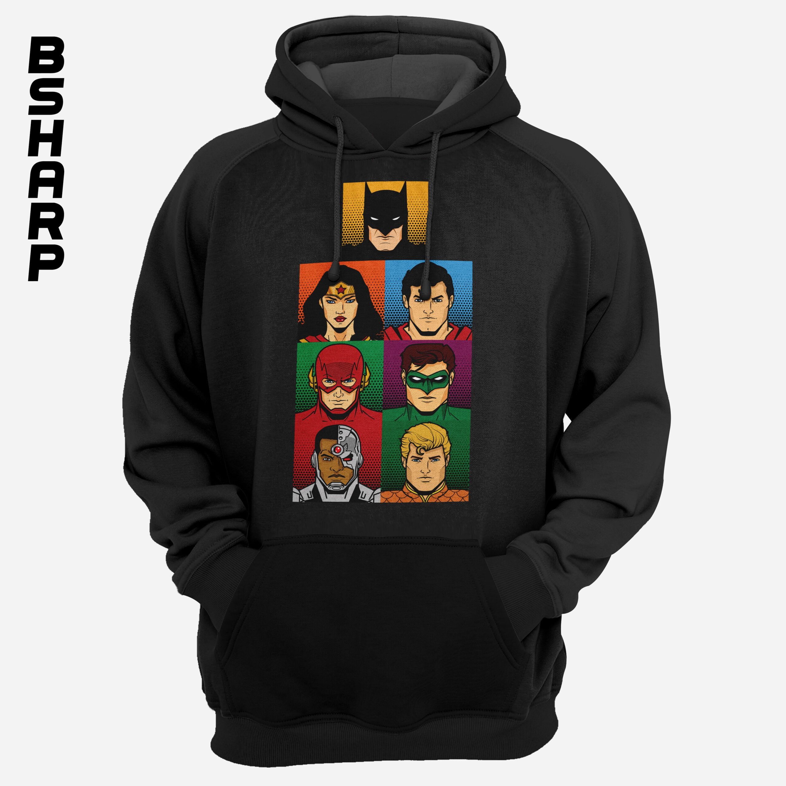Black Hoodie - DC - Code 1057 هودی طرح ابرقهرمانان دیسی - Image 1
