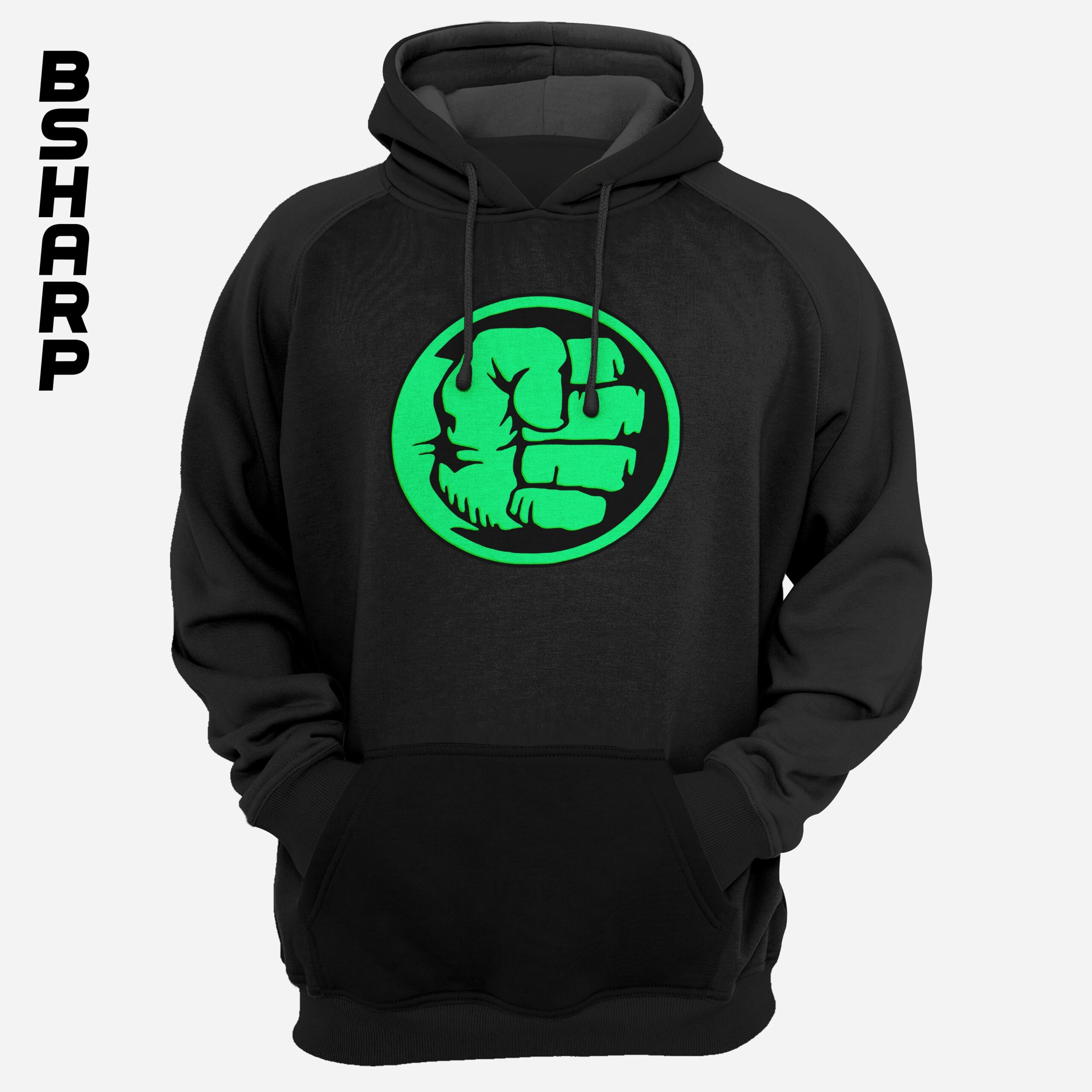 Black Hoodie - Marvel - Code 1117 هودی طرح لوگوی هالک - Image 1