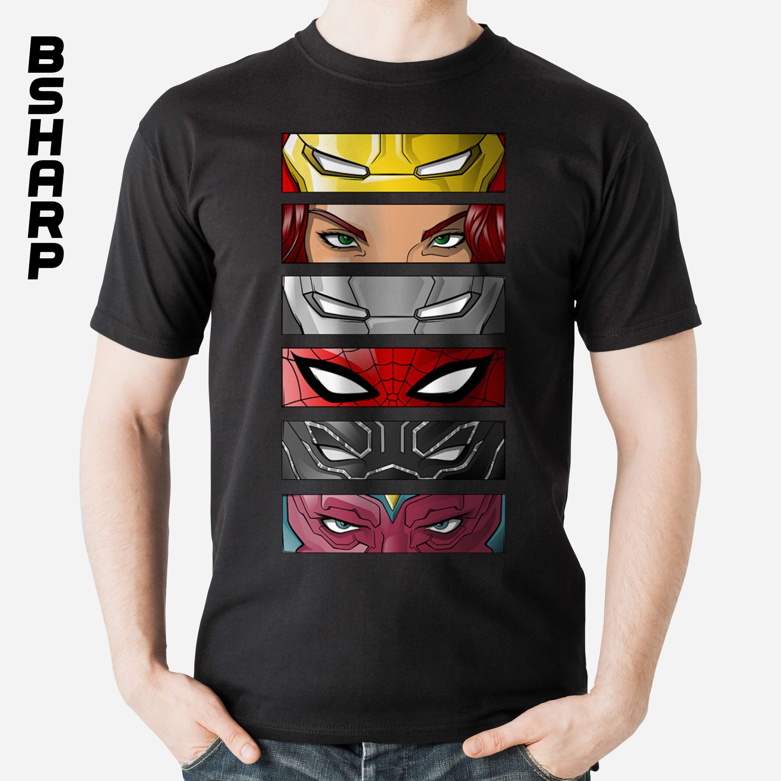 Black Tshirt - Marvel - Code 1082 تیشرت طرح چشمان مارول 1 - Image 1
