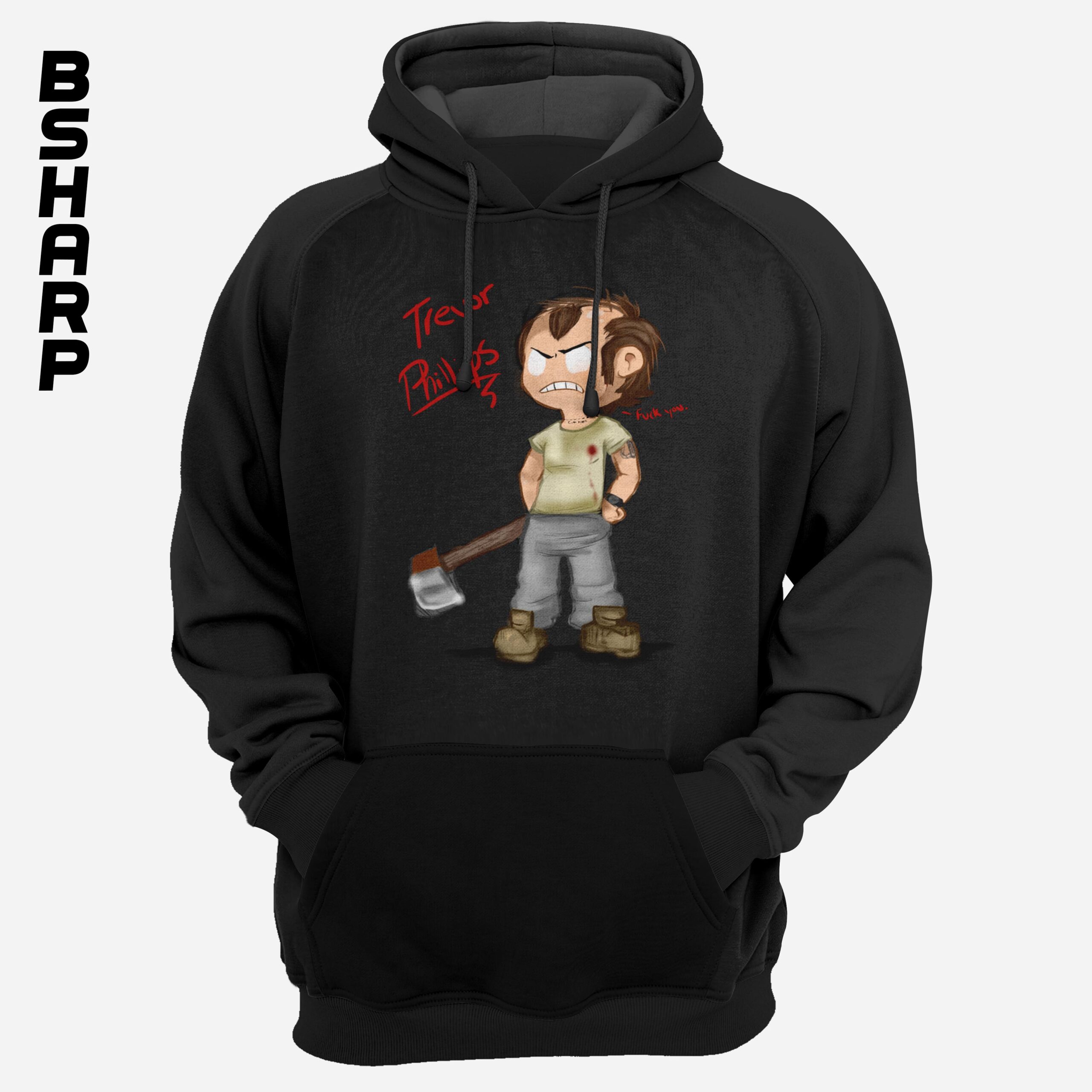 Black Hoodie - GTA - Code 802 هودی GTA طرح Trevor Philips - Image 1