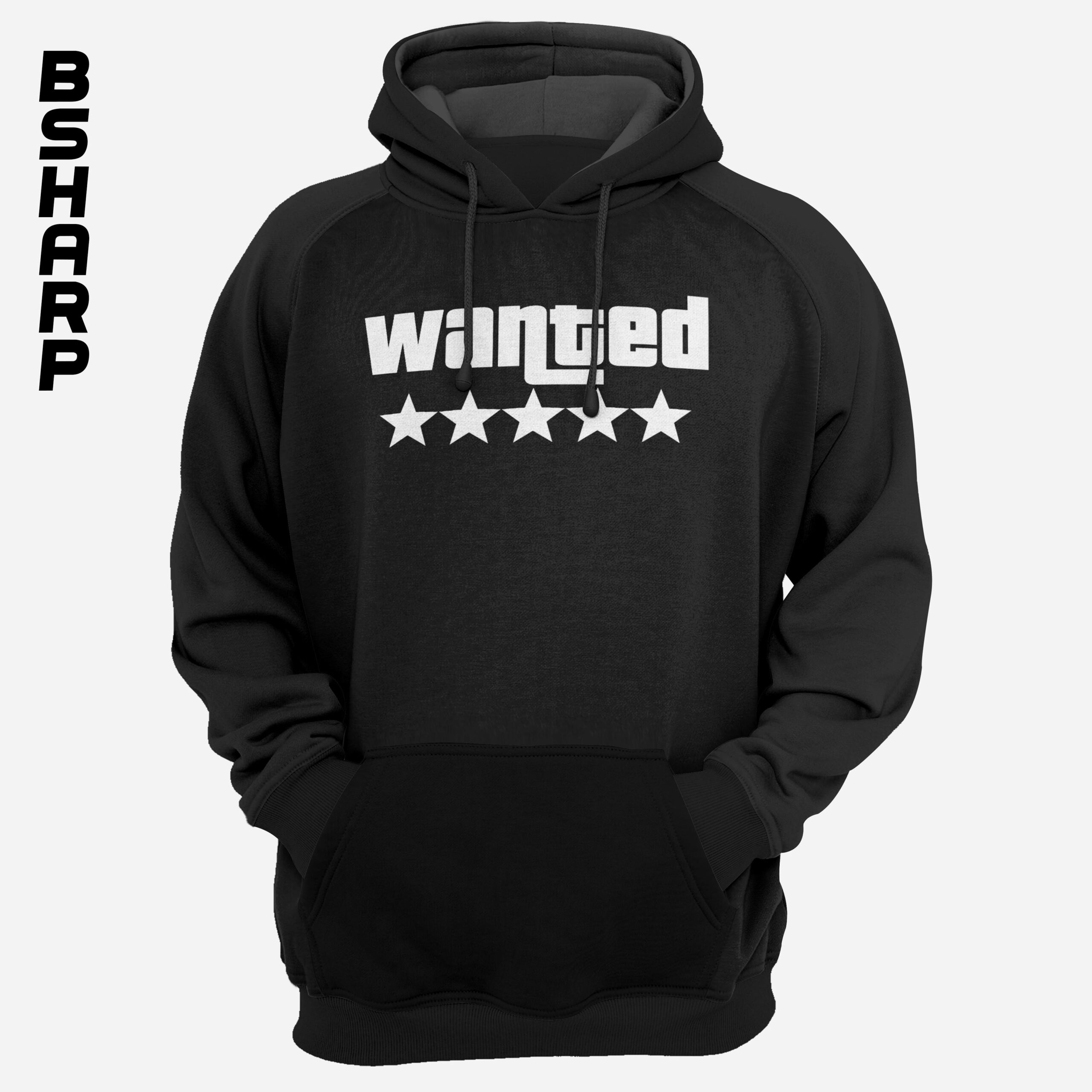 Black Hoodie - GTA - Code 805 هودی GTA طرح Wanted - Image 1