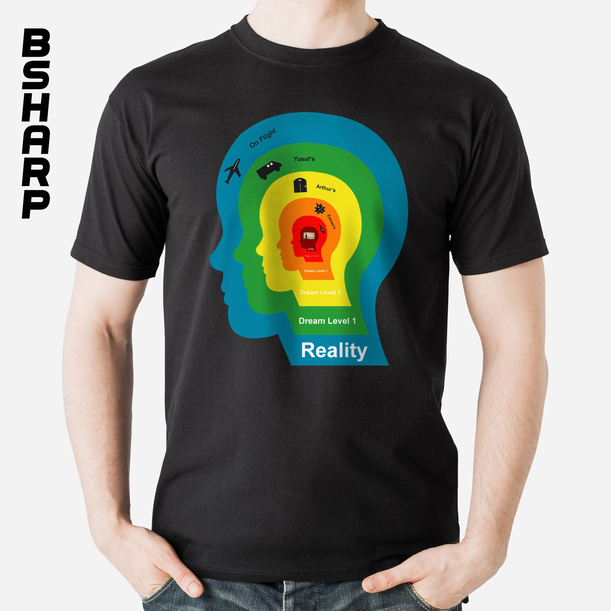 Black Tshirt - Inception - Code 810 تیشرت Inception طرح Dream Level - Image 1