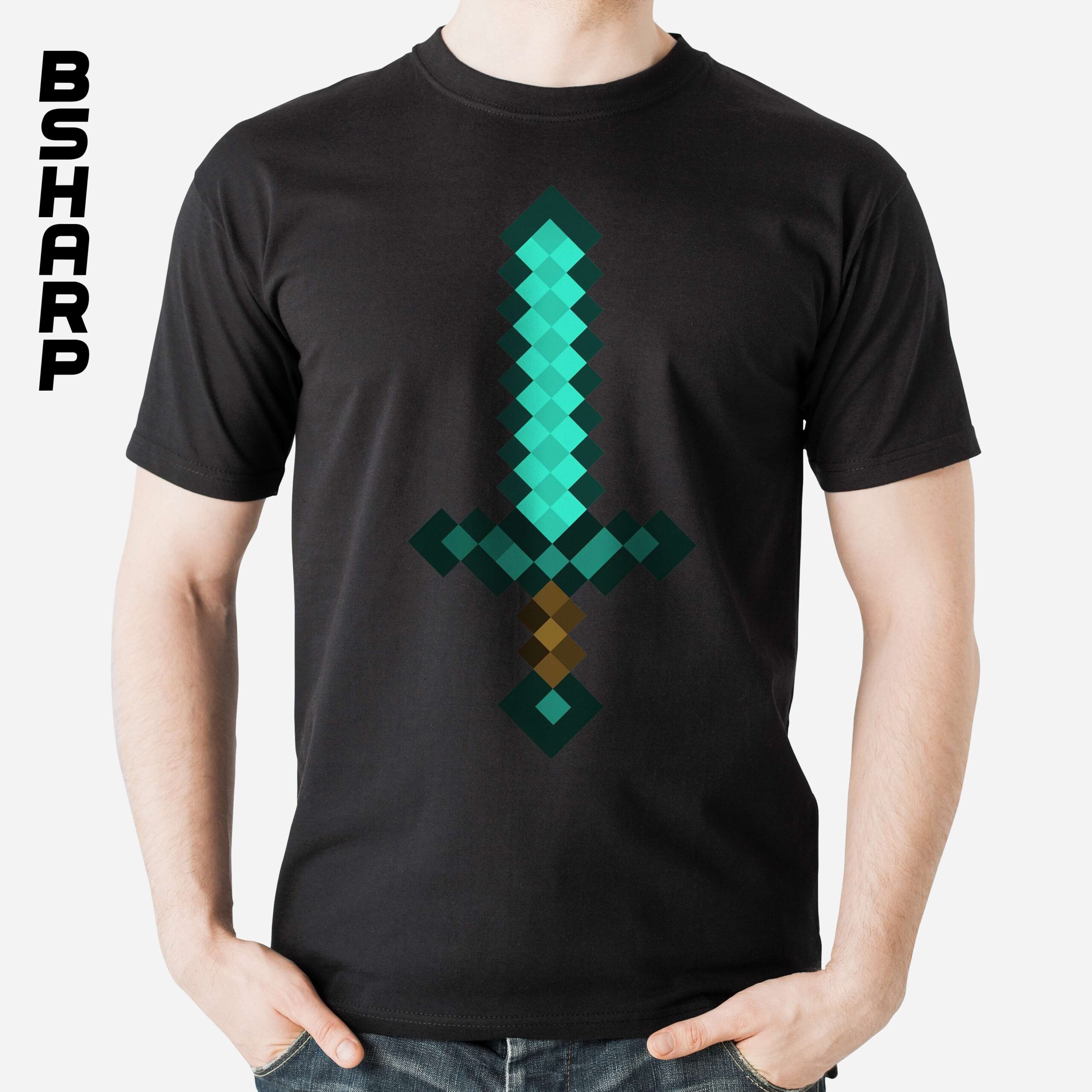 تیشرت Minecraft طرح شمشیر