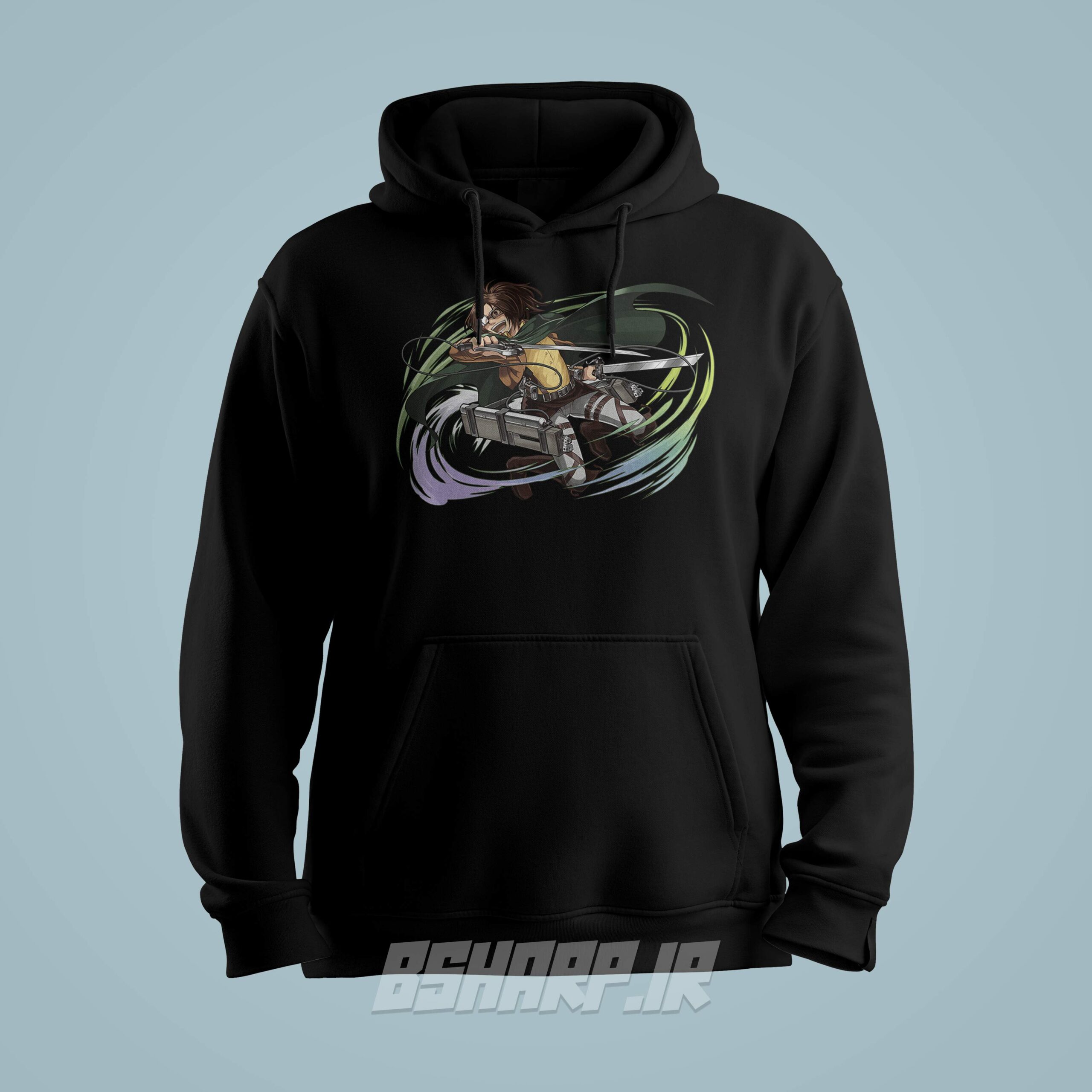 Black Hoodie - Attack on Titan - Code 1066 هودی Attack on Titan طرح هانجی - Image 1