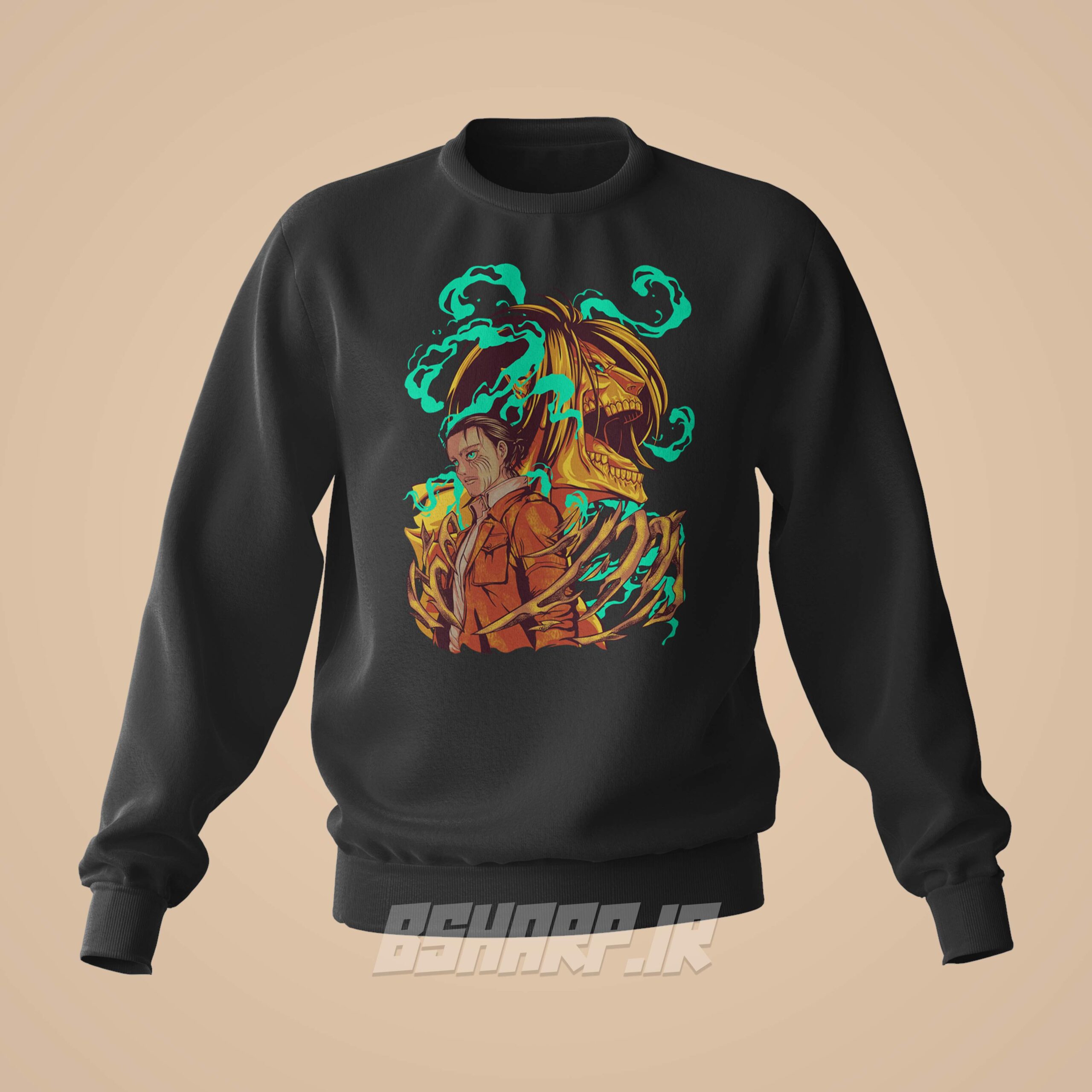 Black Sweatshirt - Attack on Titan - Code 1209 دورس Attack on Titan طرح Battle - Image 1