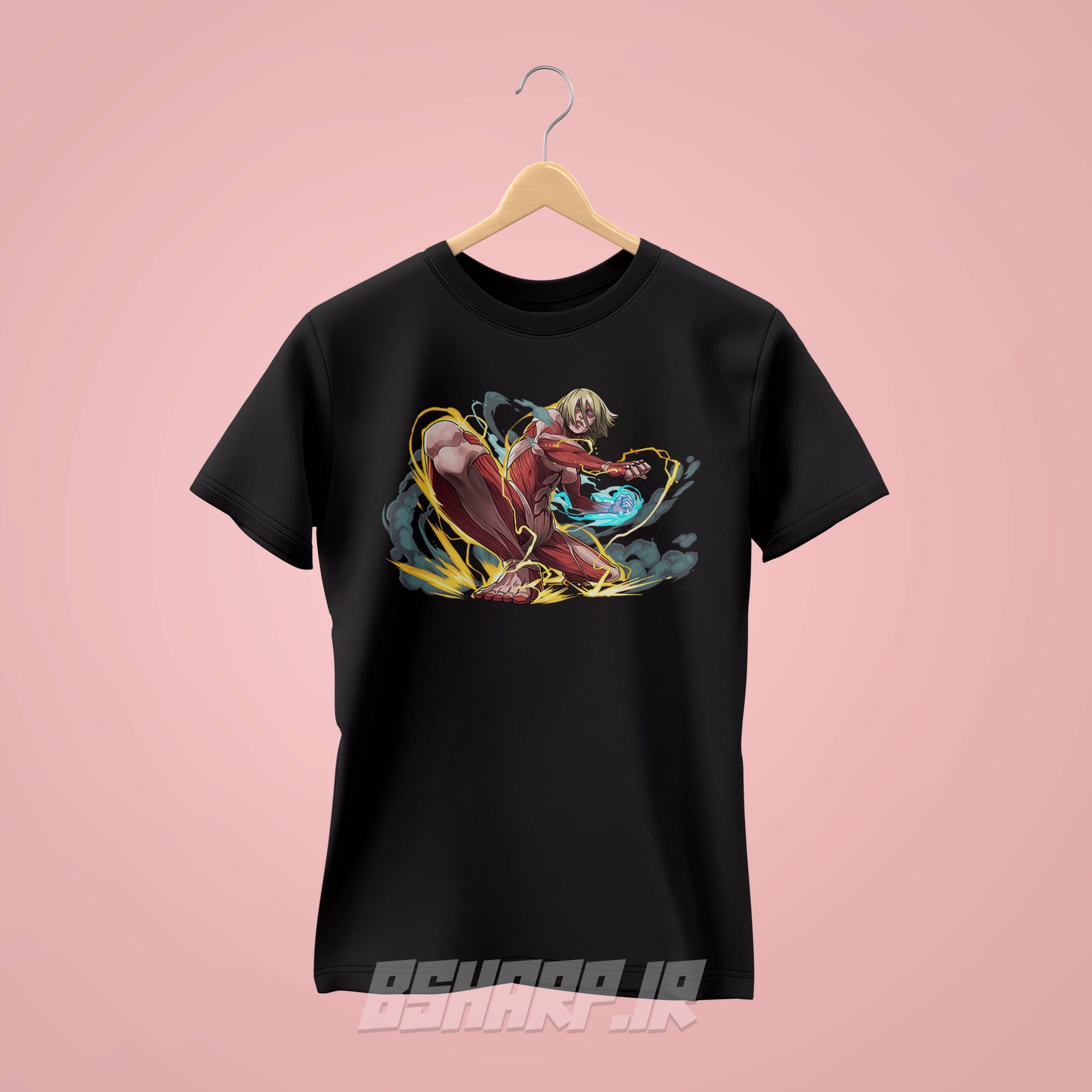 Black Tshirt - Attack on Titan - Code 1118 تیشرت Attack on Titan طرح مشت - تصویر 1