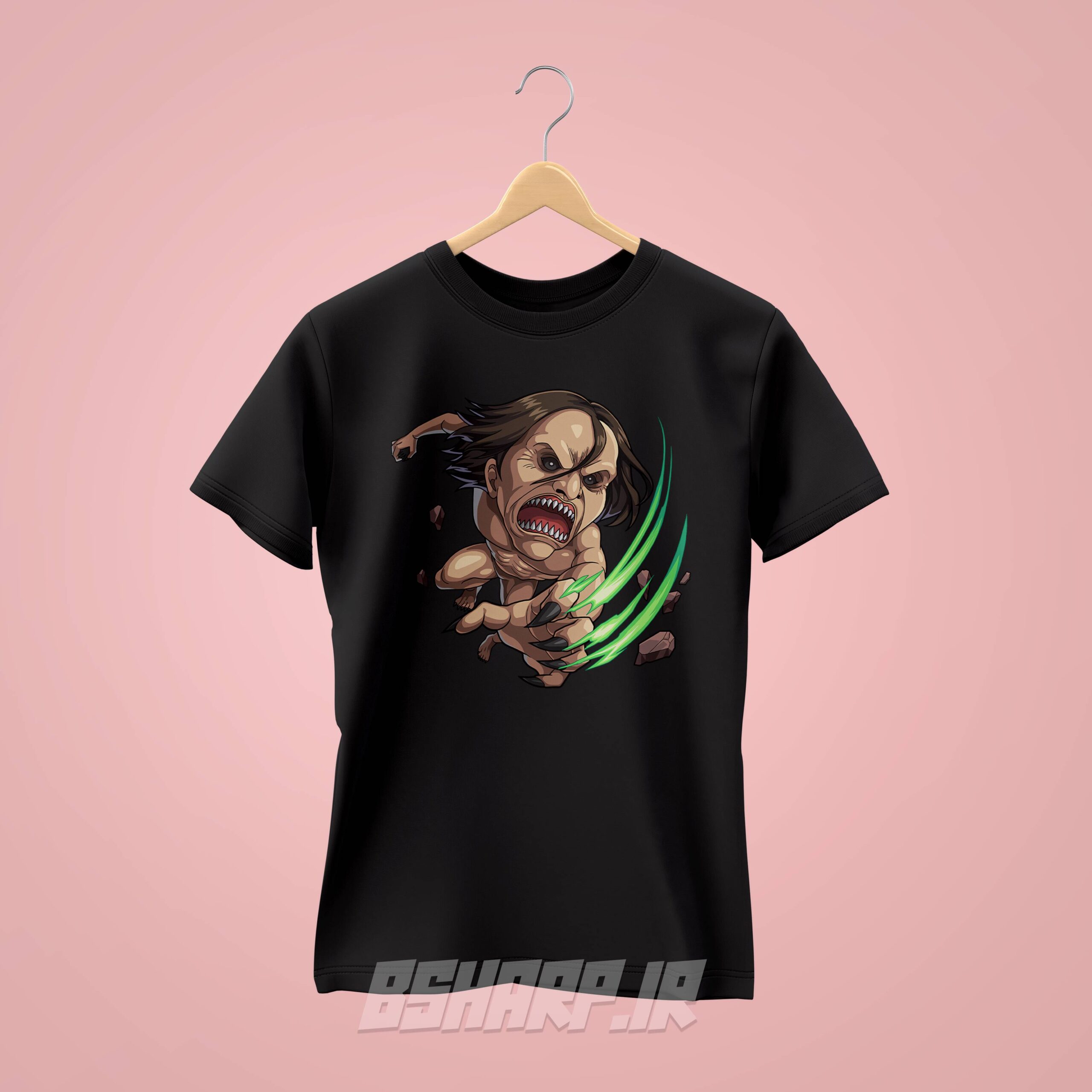 Black Tshirt - Attack on Titan - Code 1119 تیشرت Attack on Titan طرح Ymir's Jaw Titan - Image 1
