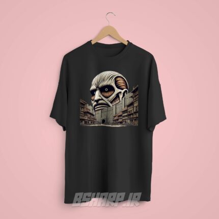 تیشرت Attack on Titan طرح Colossal and The Wall - Image 8