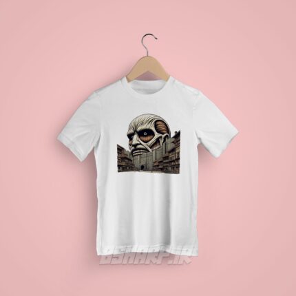 تیشرت Attack on Titan طرح Colossal and The Wall - Image 7
