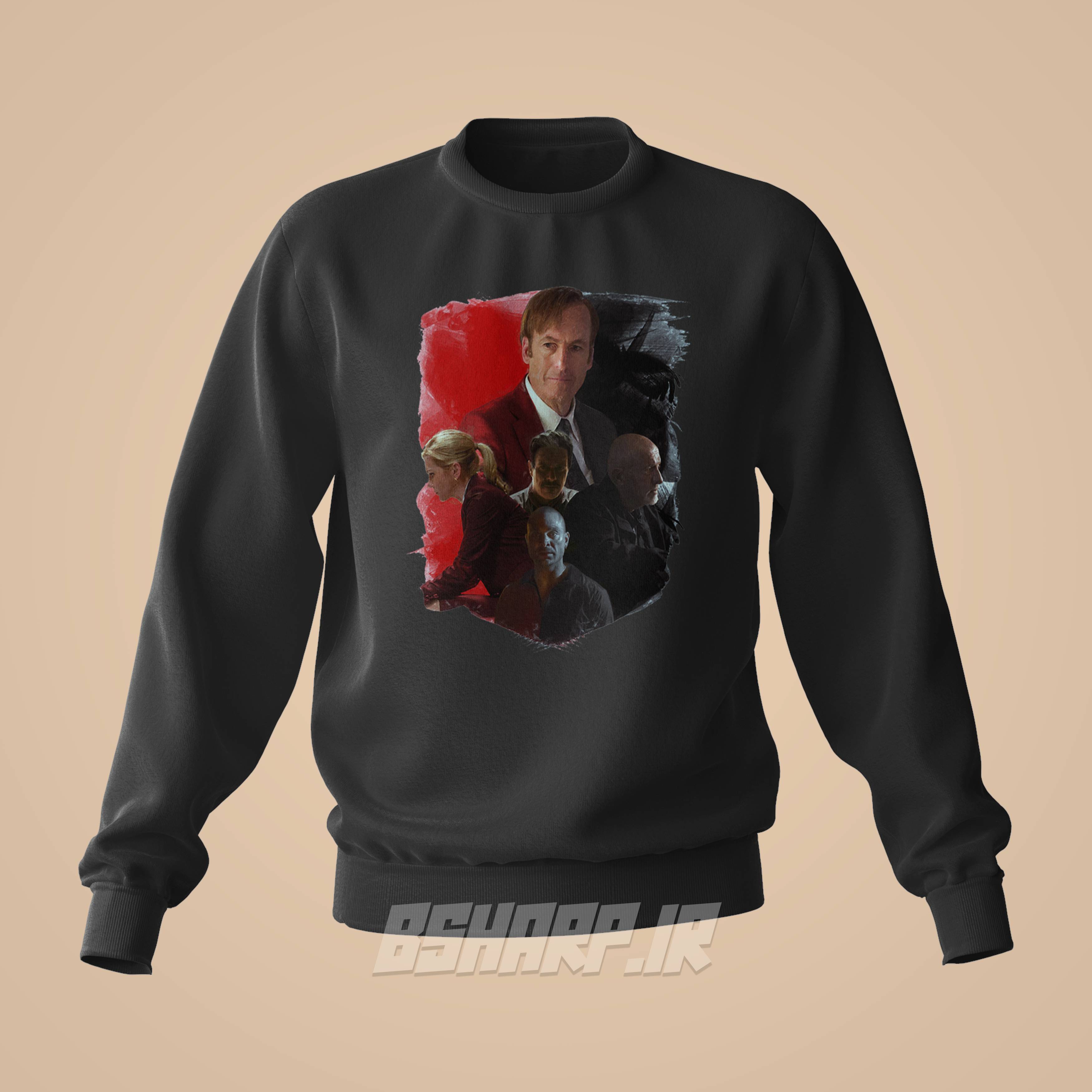 Black Sweatshirt - Better Call Saul - Code 1261 دورس Better Call Saul طرح سیاه و قرمز - Image 1