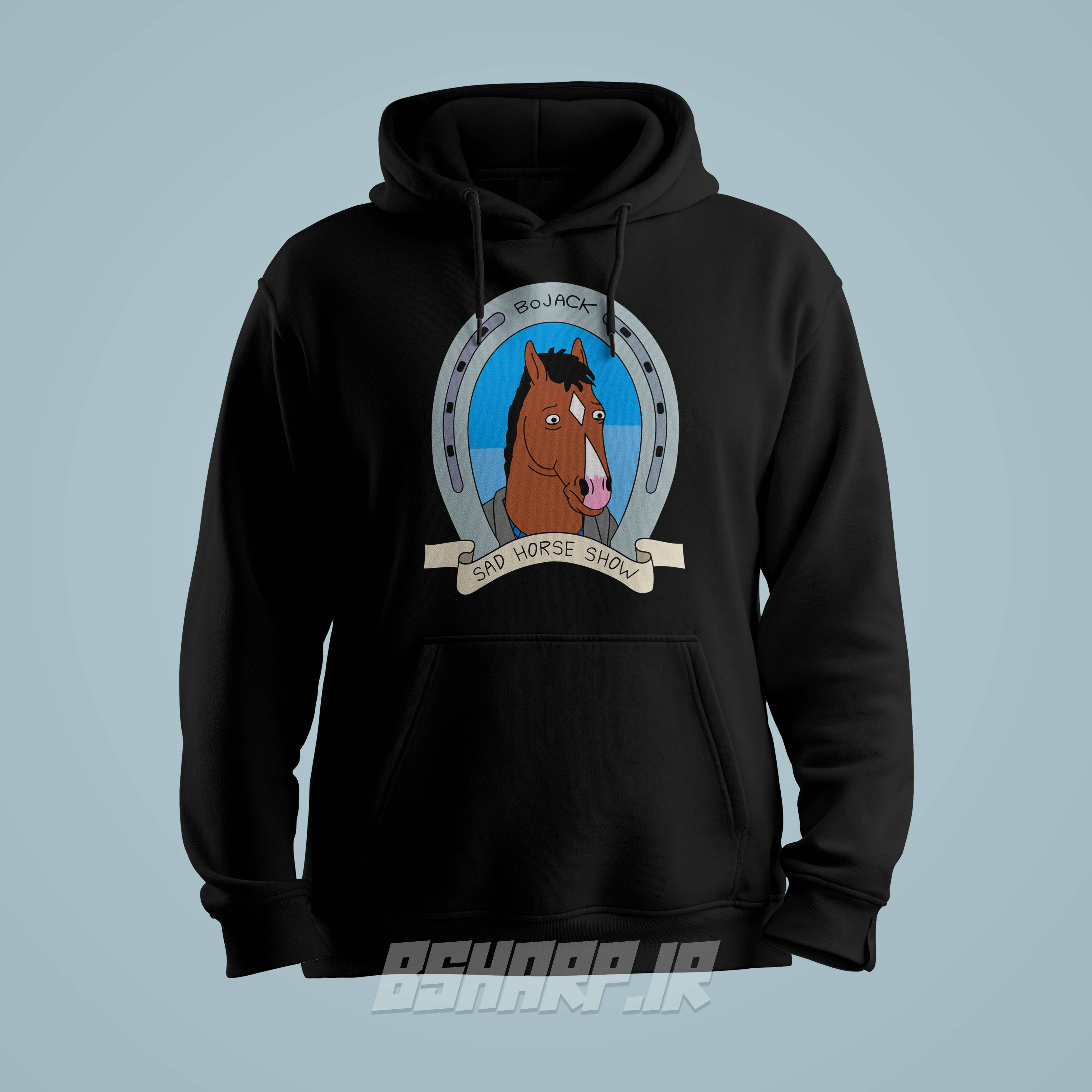 Black Hoodie - Bojack Horseman - Code 1353 هودی Bojack Horseman طرح Sad Horse Show - Image 1
