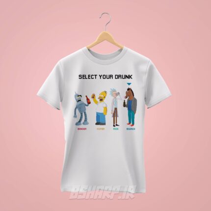 تیشرت Bojack Horseman طرح Select Your Drunk - Image 2