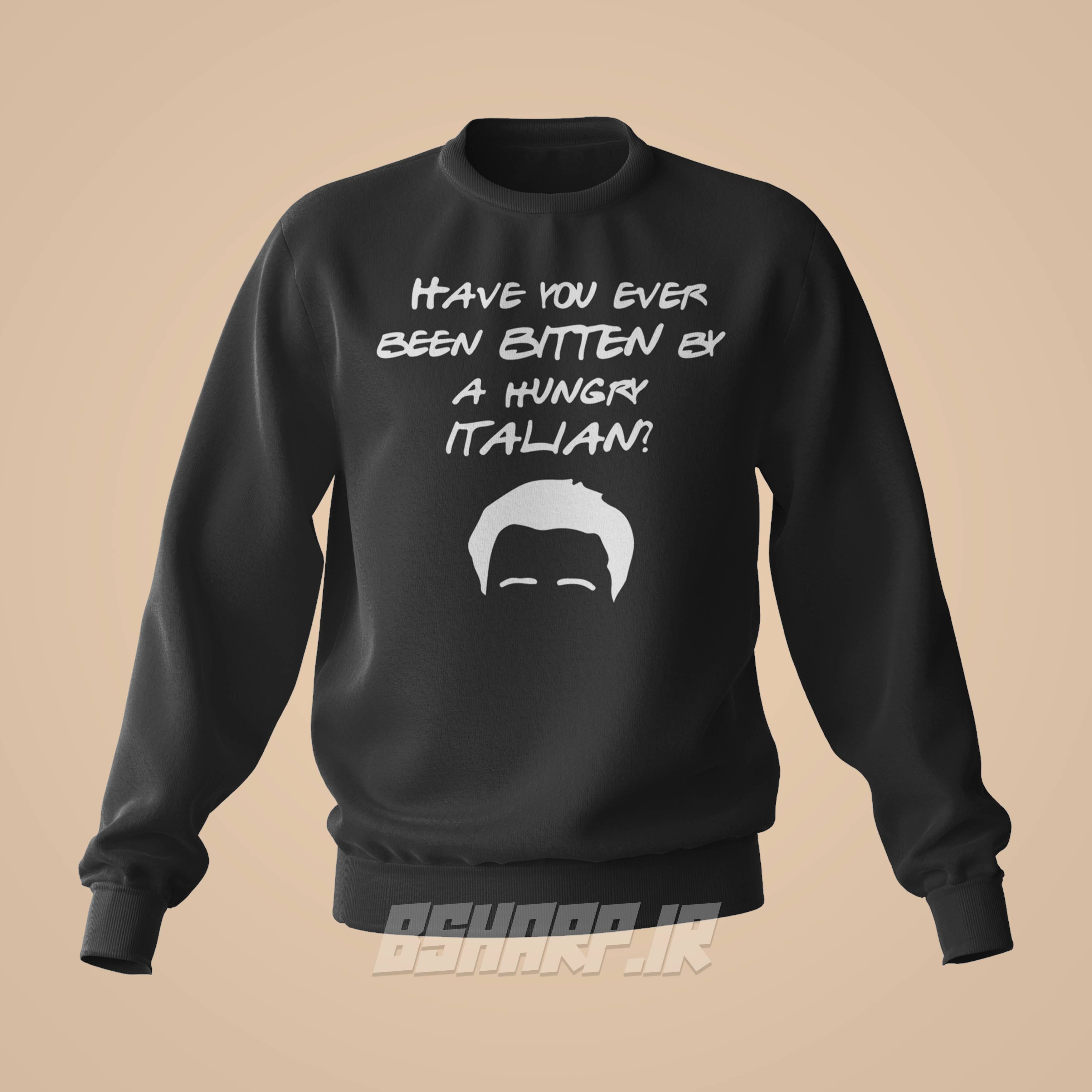Black Sweatshirt - Friends - Code 1496 دورس Friends طرح یک ایتالیایی گرسنه - تصویر 1