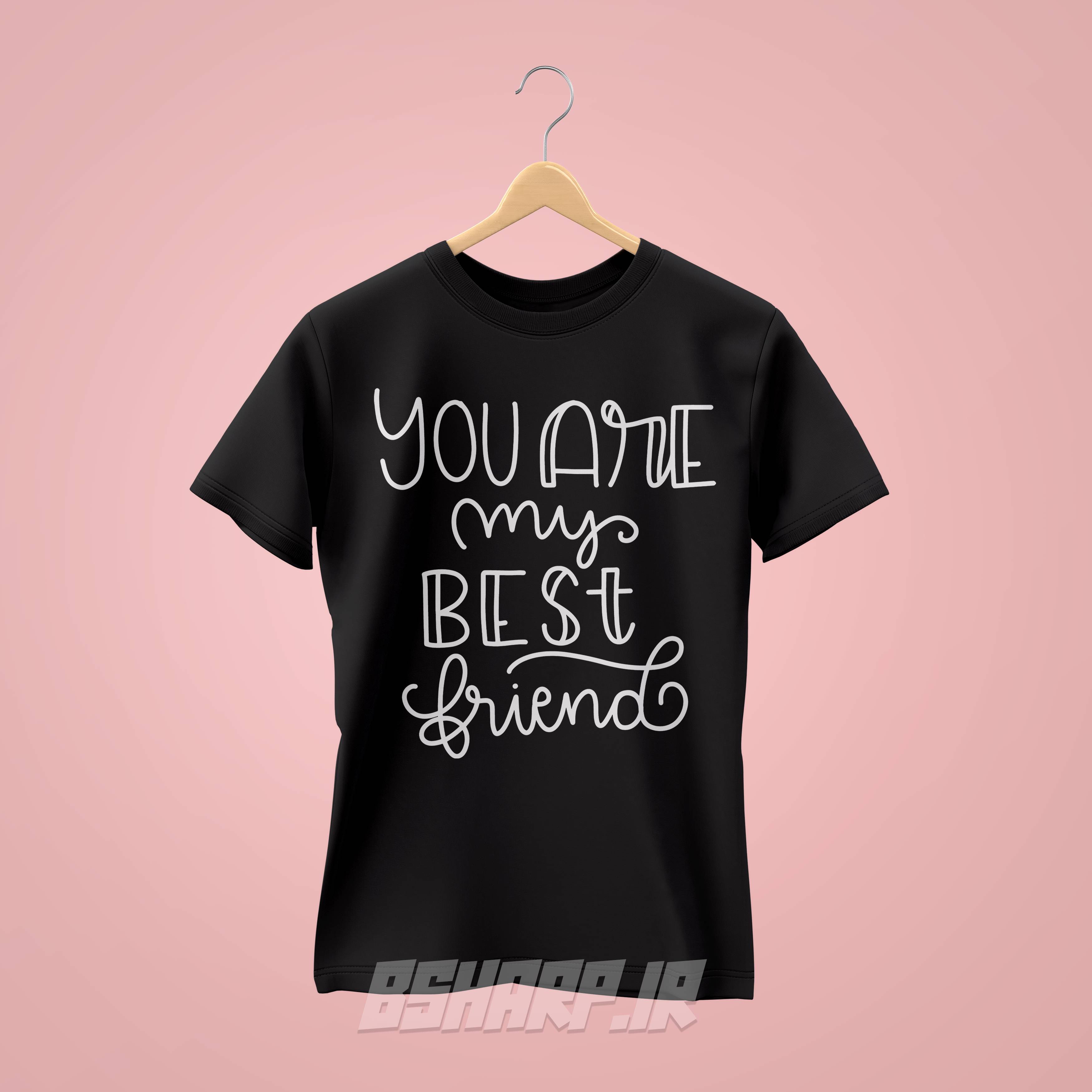 Black Tshirt - Friends - Code 1485 تیشرت Friends طرح بهترین دوست من - Image 1