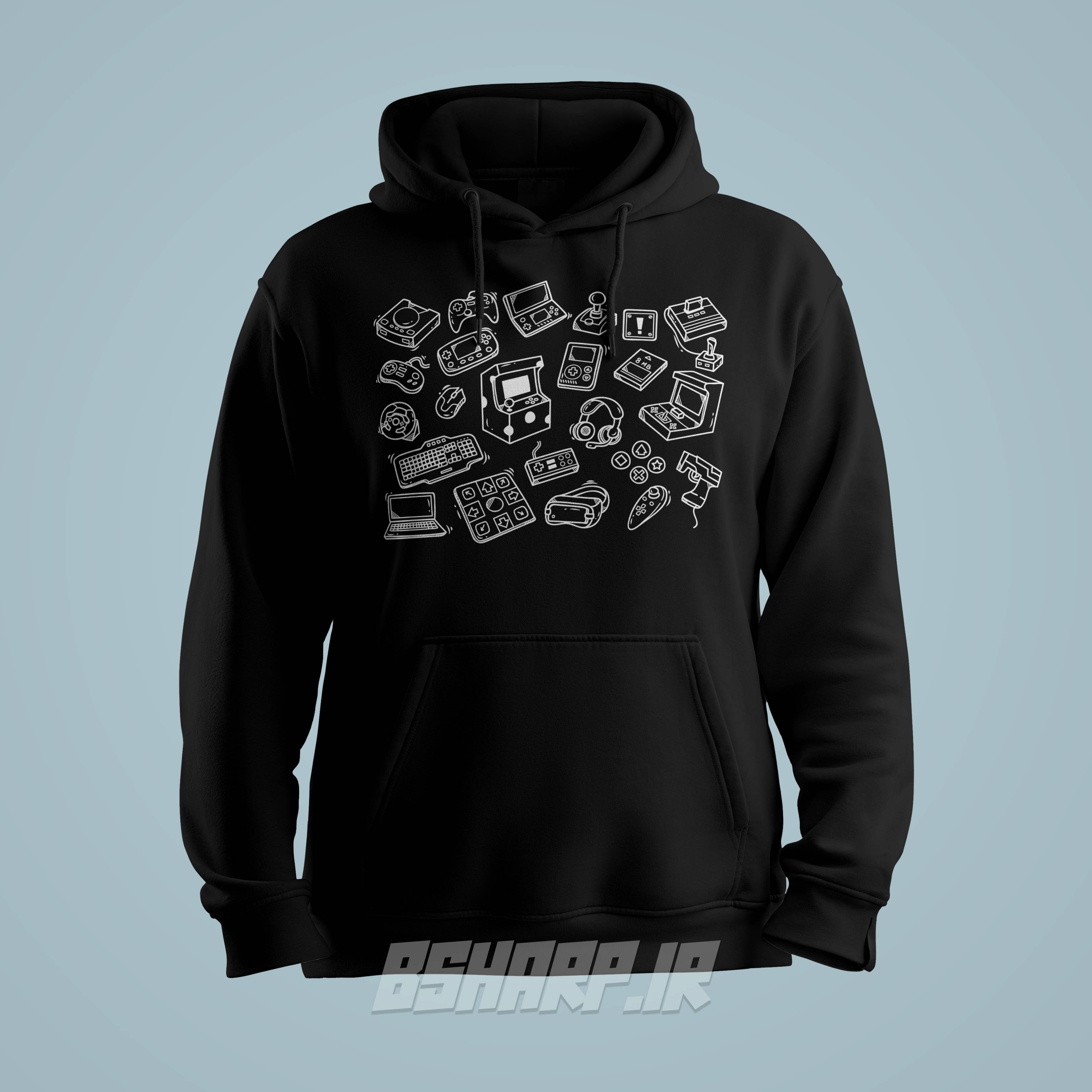 Black Hoodie - Gamer - Code 1531 هودی Gamer طرح دستگاه ها - Image 1