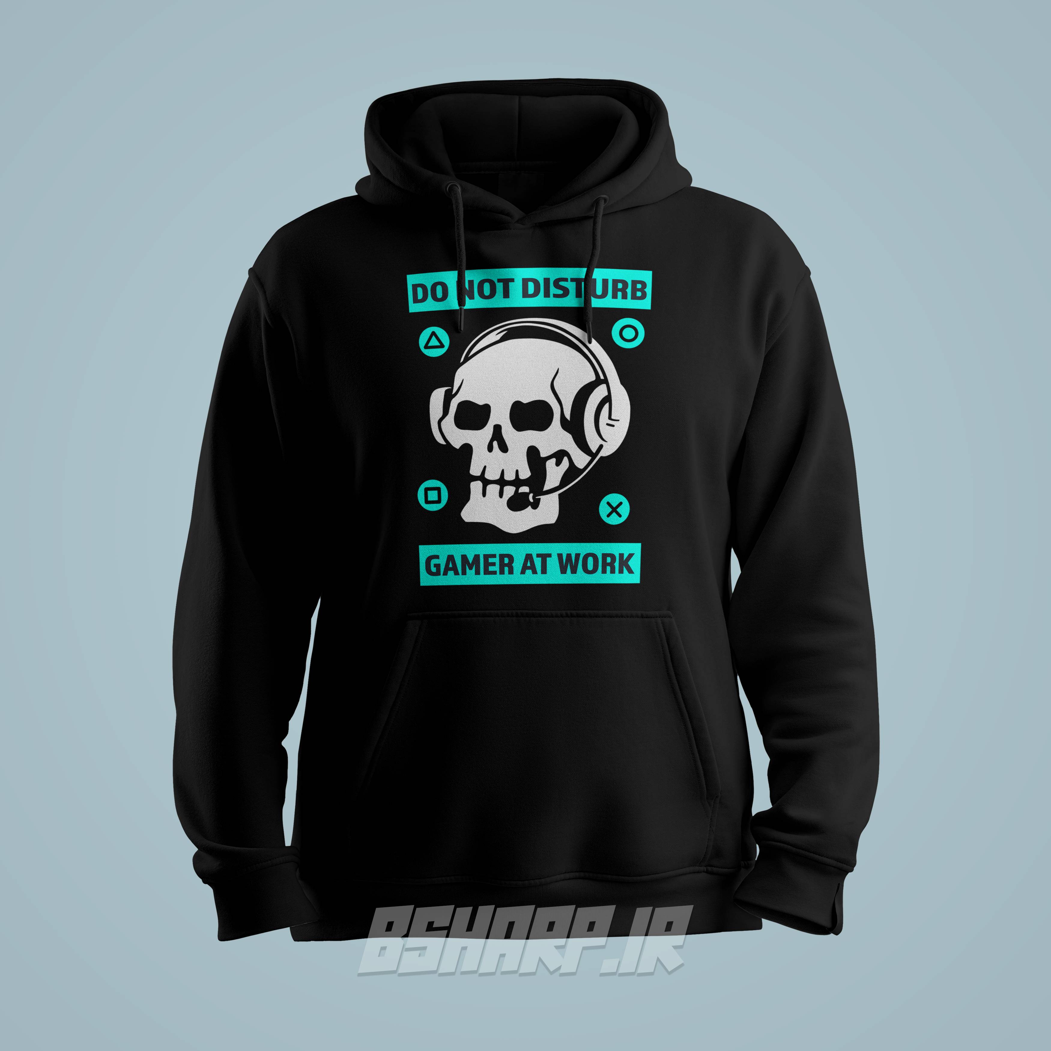 Black Hoodie - Gamer - Code 1628 هودی Gamer طرح Gamer At Work - Image 1