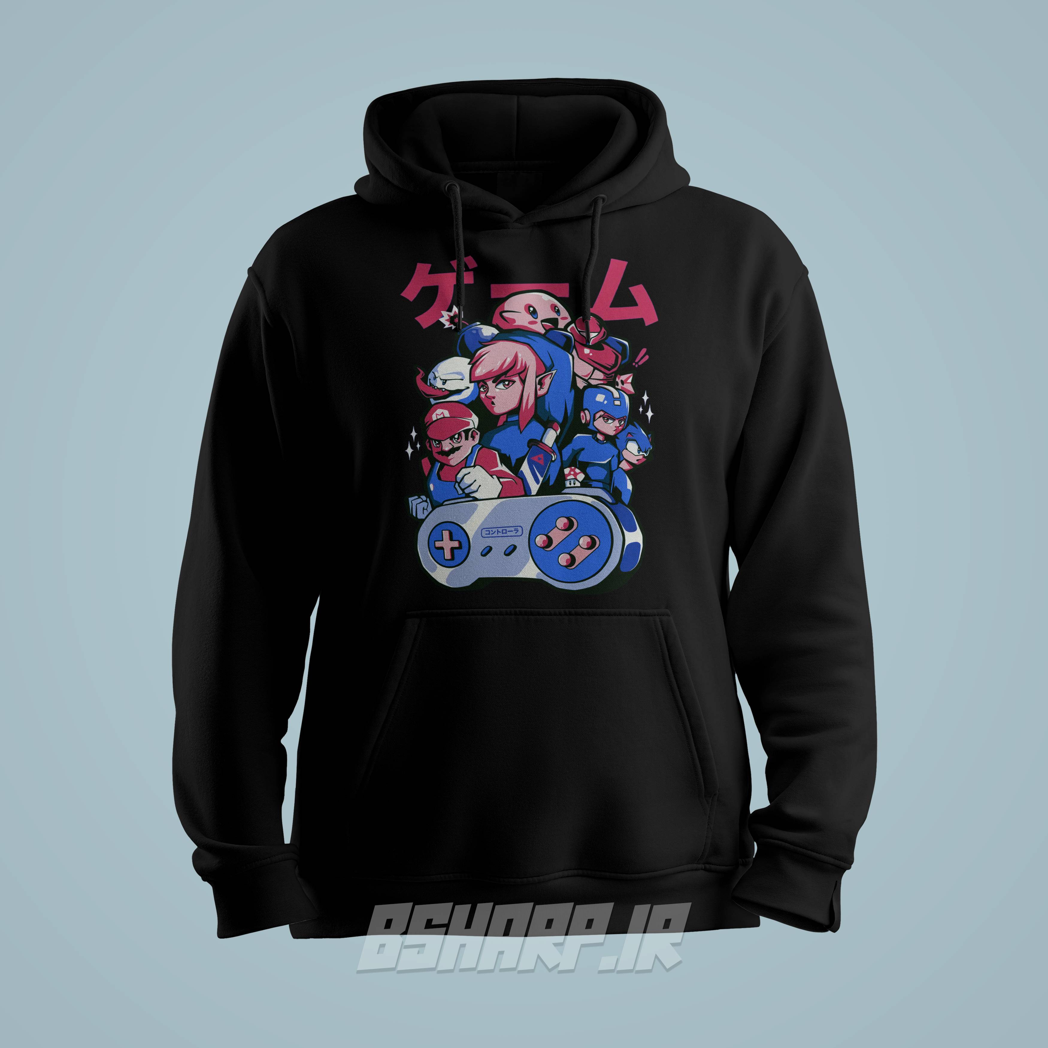 Black Hoodie - Gamer - Code 1703 هودی Gamer طرح Blue - Image 1