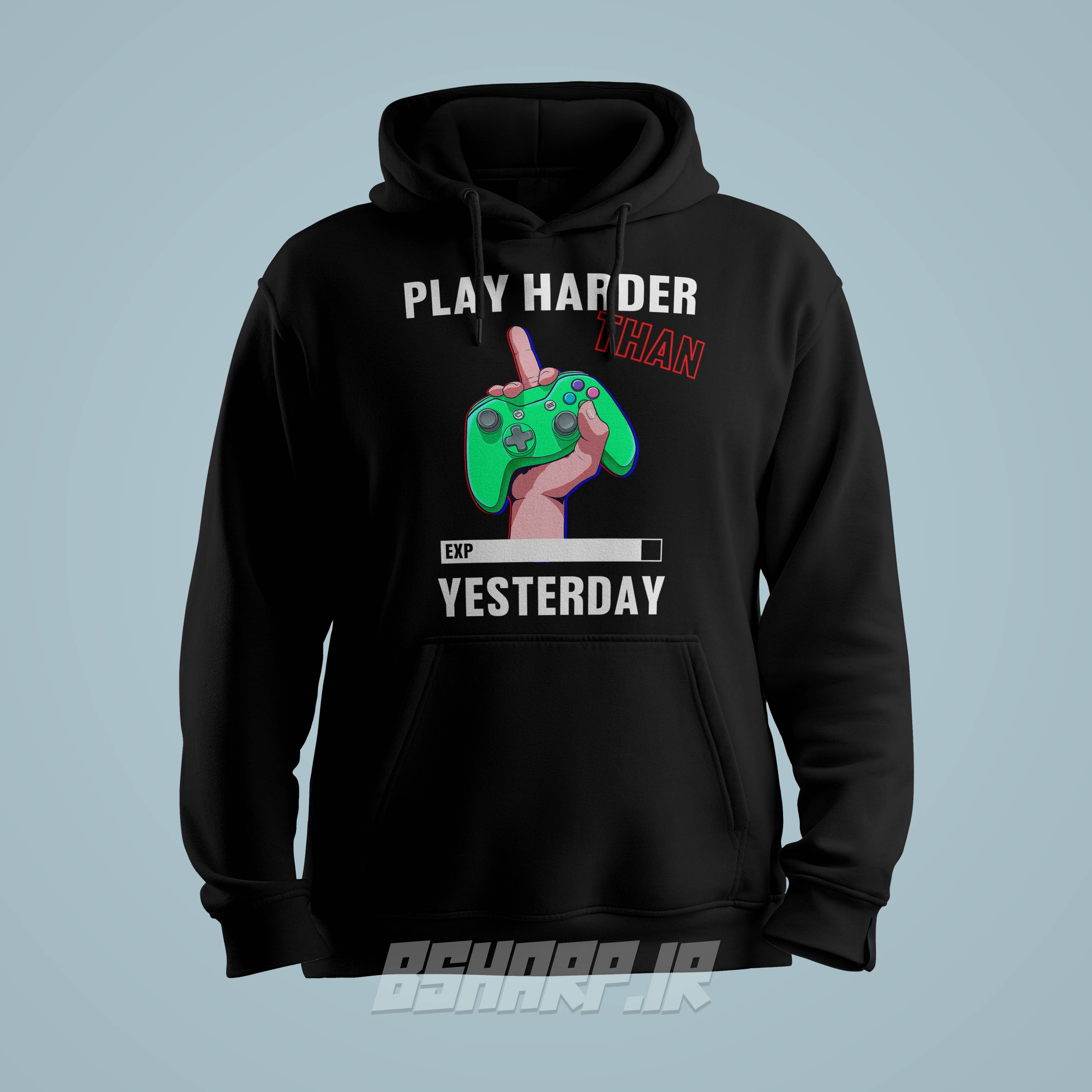 هودی Gamer طرح Play Harder