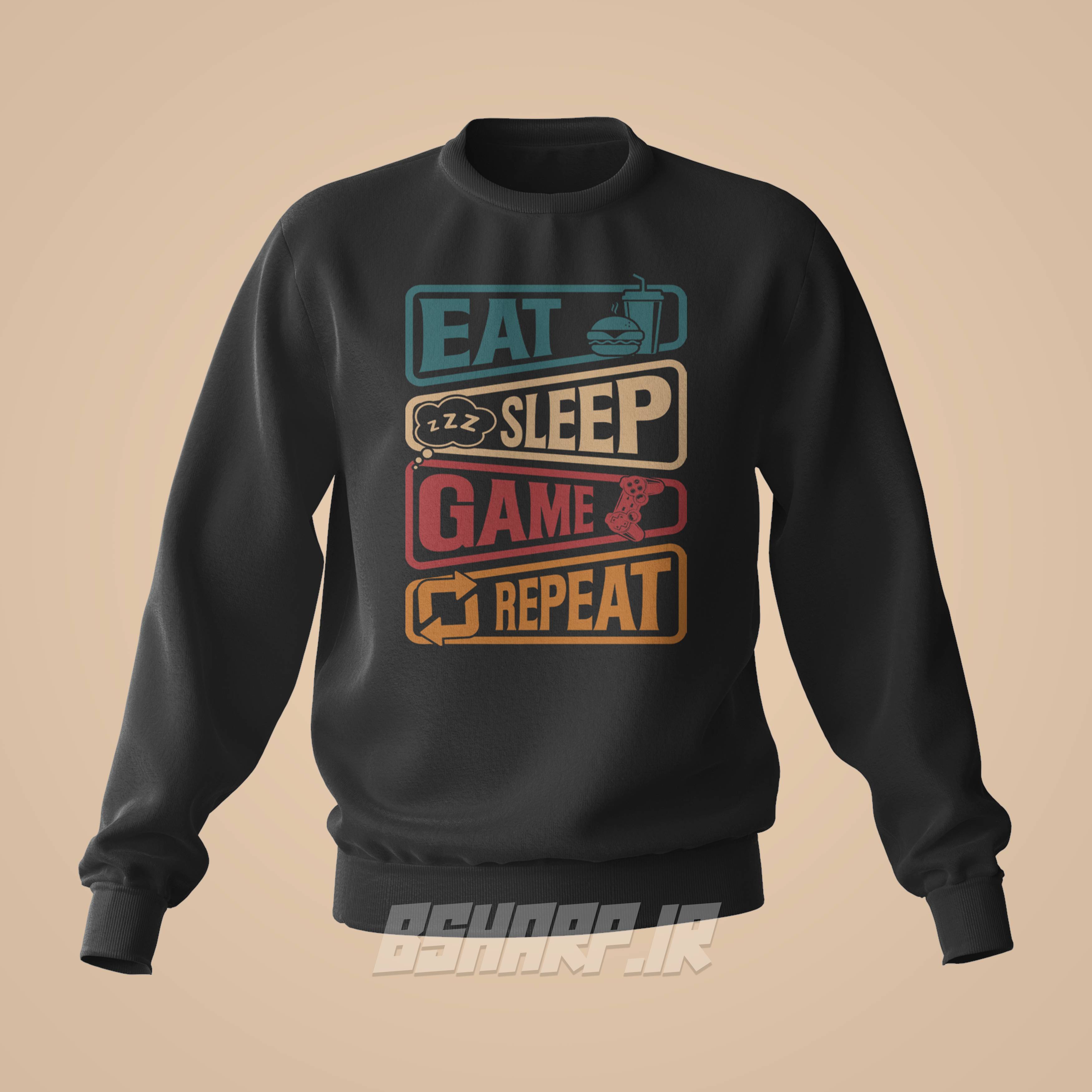 دورس Gamer طرح EAT SLEEP GAME REPEAT