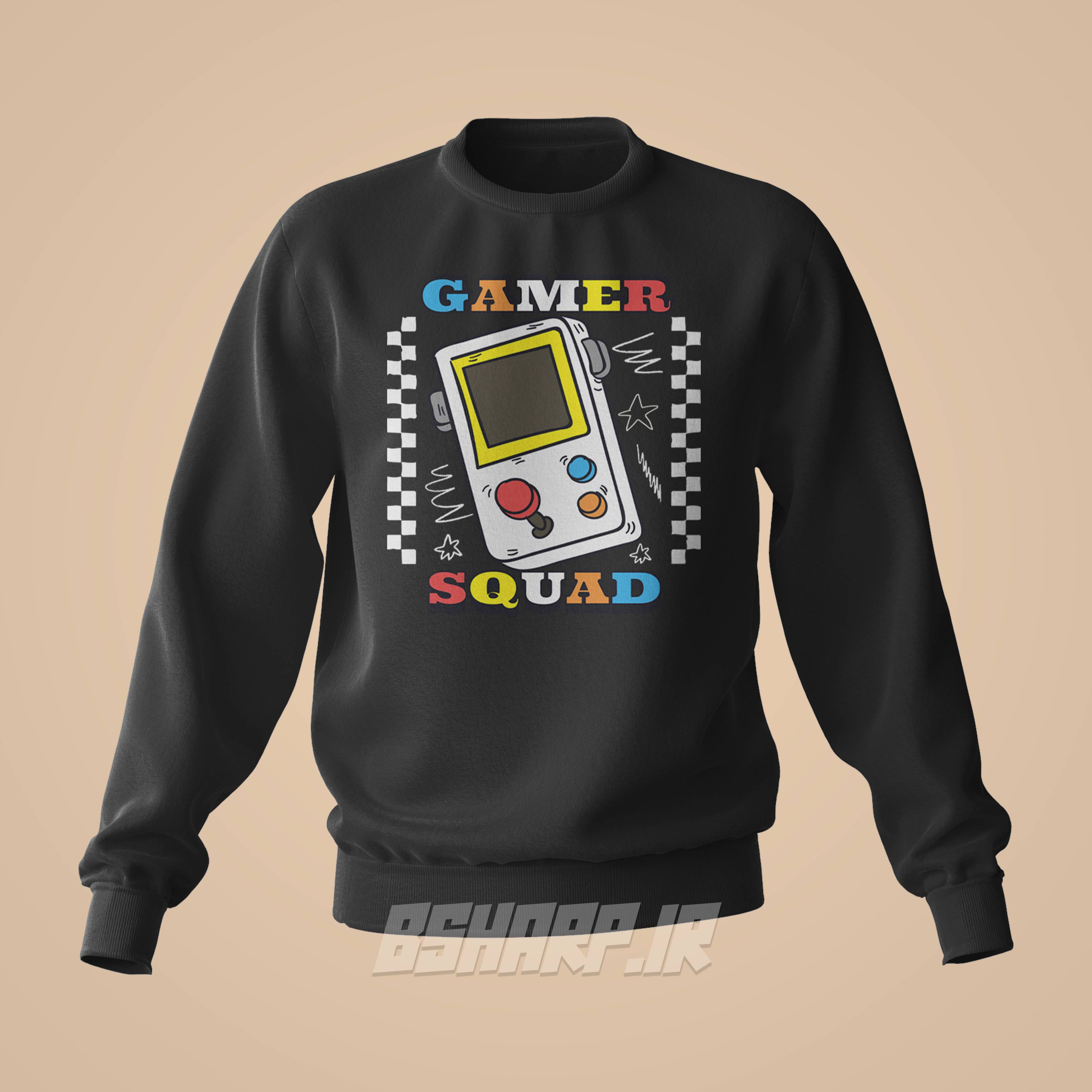 Black Sweatshirt - Gamer - Code 1660 دورس Gamer طرح گیمر اسکواد - Image 1