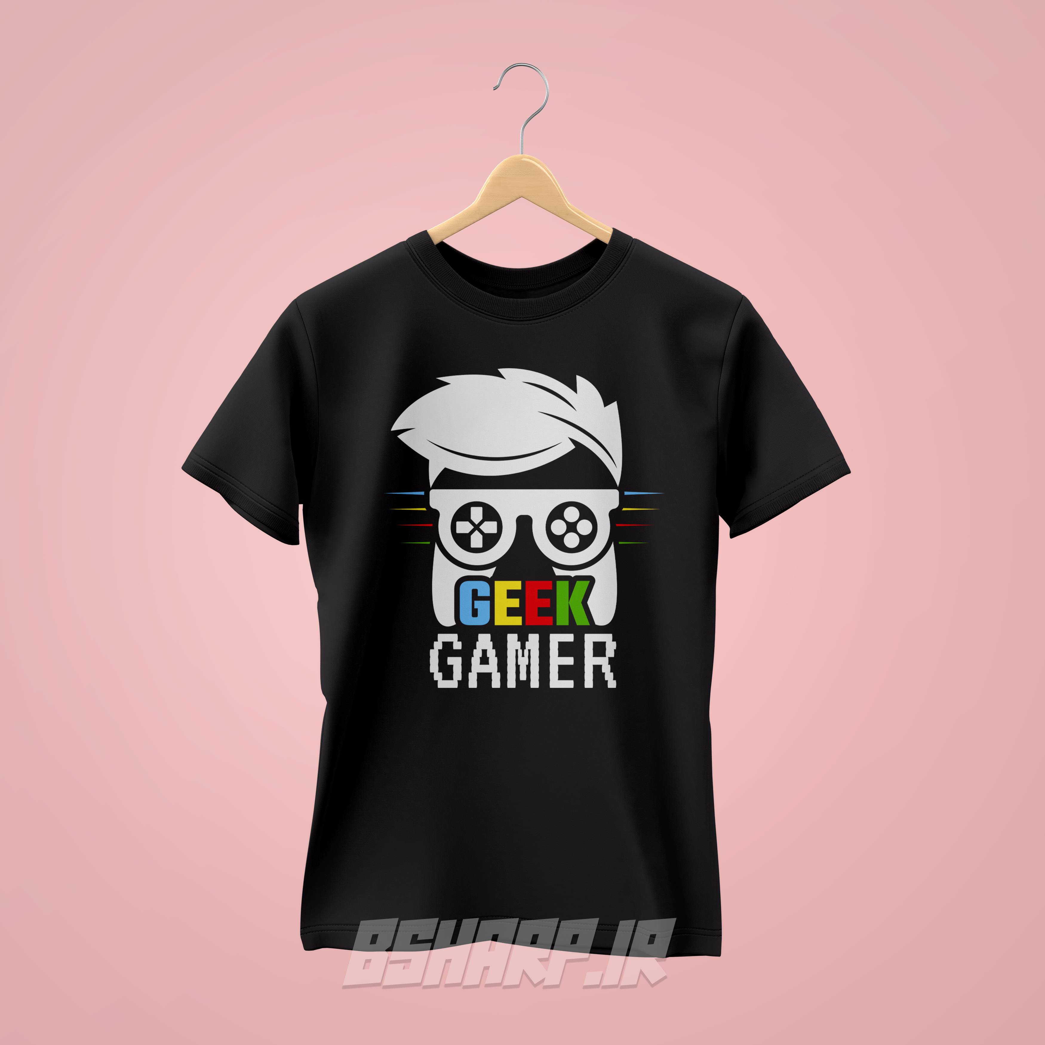 Black Tshirt - Gamer - Code 1541 تیشرت Gamer طرح Geek Gamer - Image 1