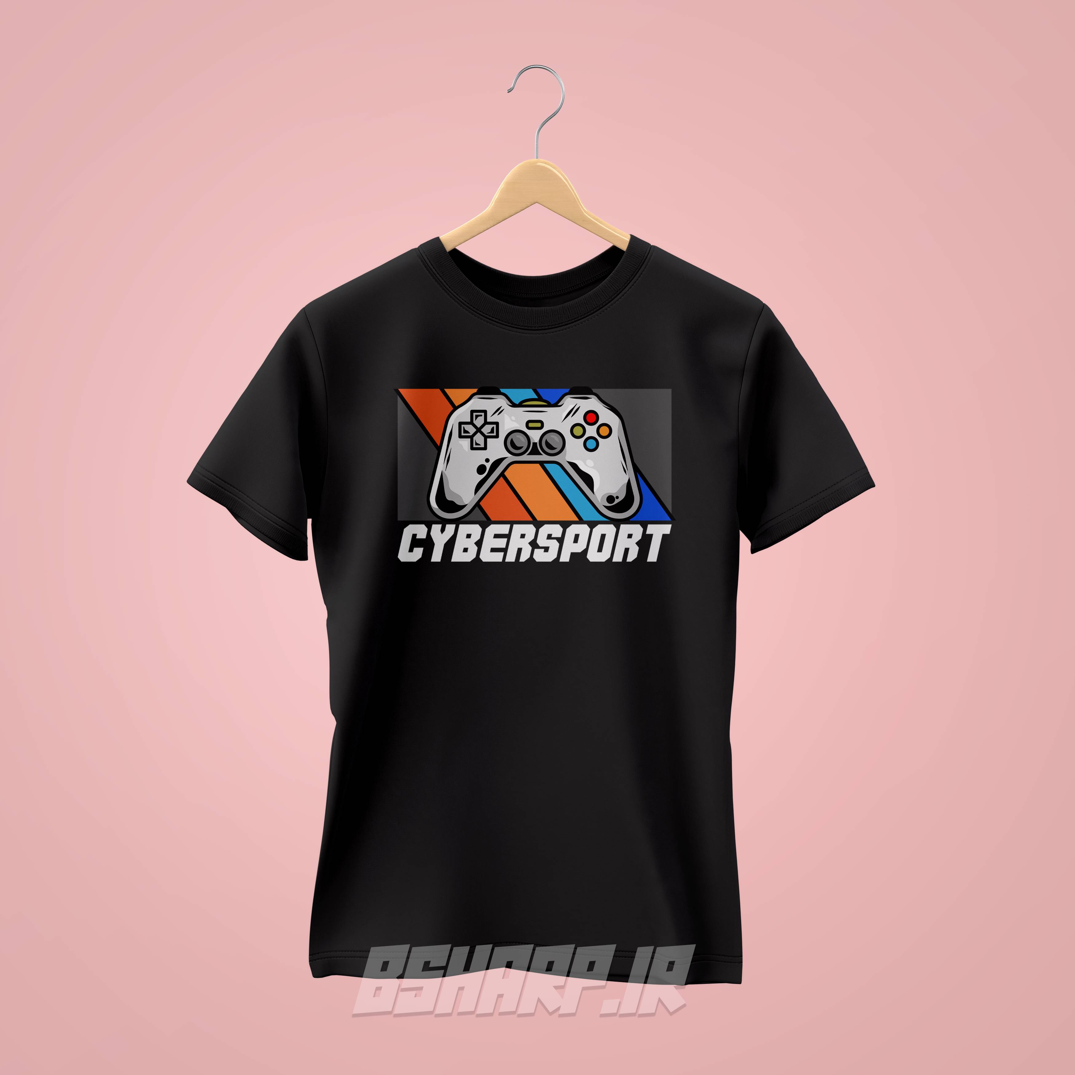 Black Tshirt - Gamer - Code 1554 تیشرت Gamer طرح Cyber Sport - Image 1