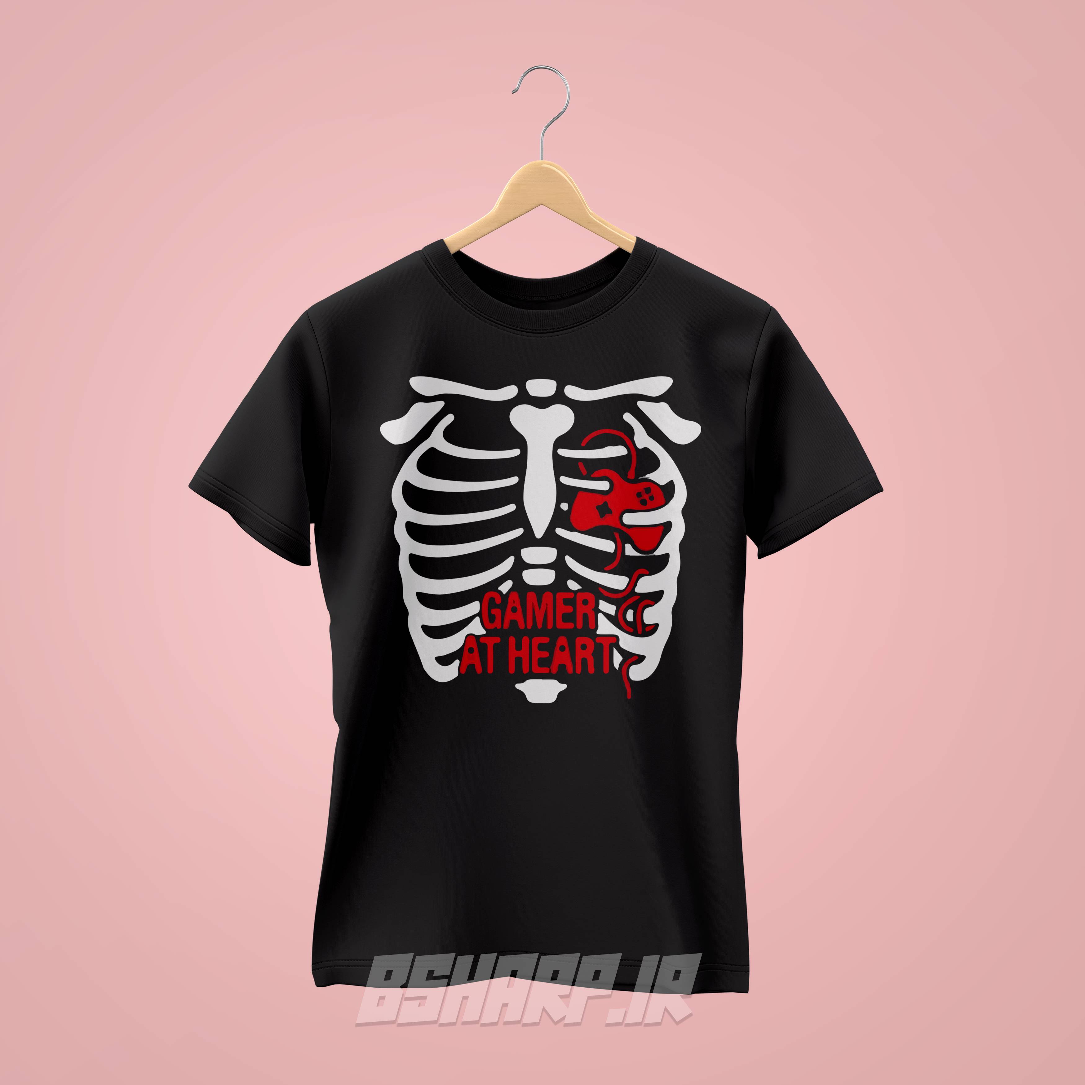 Black Tshirt - Gamer - Code 1565 تیشرت Gamer طرح گیمر واقعی - Image 1