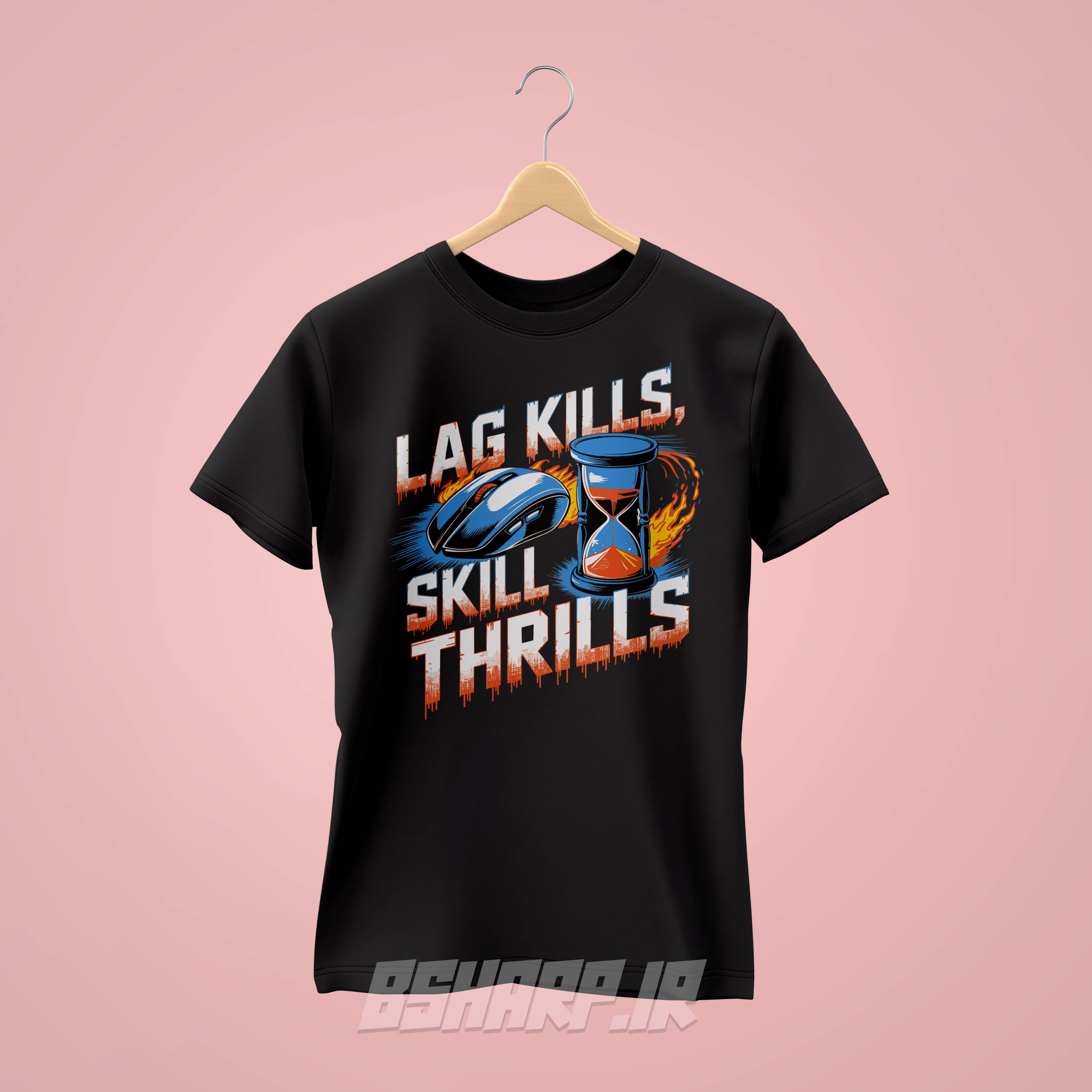تیشرت Gamer طرح Lag Kills