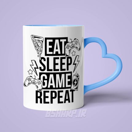 ماگ Gamer طرح Eat Sleep Game Repeat - Image 13