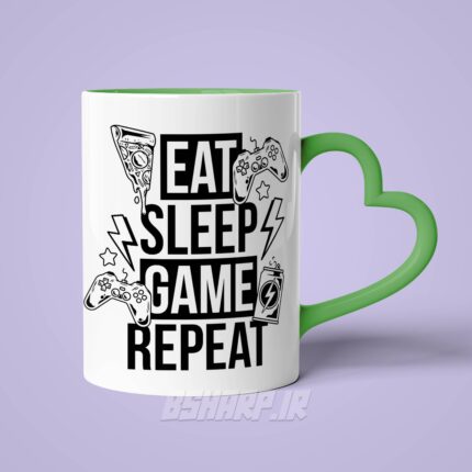 ماگ Gamer طرح Eat Sleep Game Repeat - Image 14