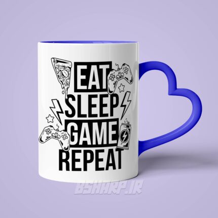 ماگ Gamer طرح Eat Sleep Game Repeat - Image 15