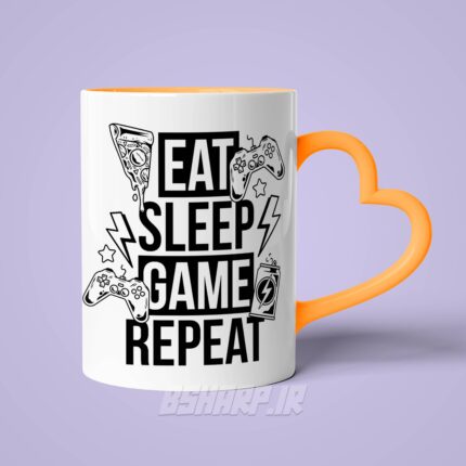 ماگ Gamer طرح Eat Sleep Game Repeat - Image 16