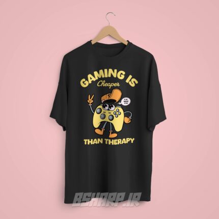 تیشرت Gamer طرح Cheaper Than Therapy - Image 8