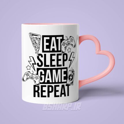 ماگ Gamer طرح Eat Sleep Game Repeat - Image 17