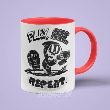 ماگ Gamer طرح Play Die Repeat - Image 9