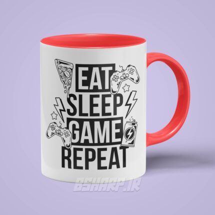 ماگ Gamer طرح Eat Sleep Game Repeat - Image 9