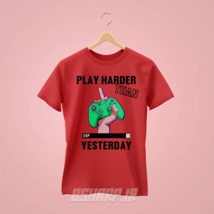 تیشرت Gamer طرح Play Harder - Image 3