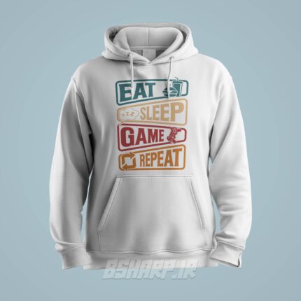 هودی Gamer طرح EAT SLEEP GAME REPEAT - Image 2
