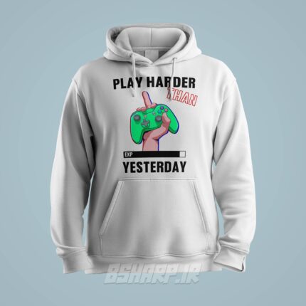 هودی Gamer طرح Play Harder - Image 2