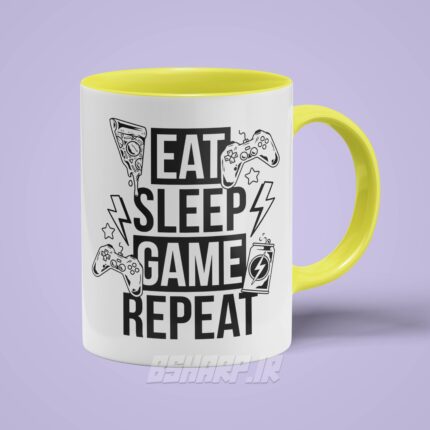 ماگ Gamer طرح Eat Sleep Game Repeat - Image 10